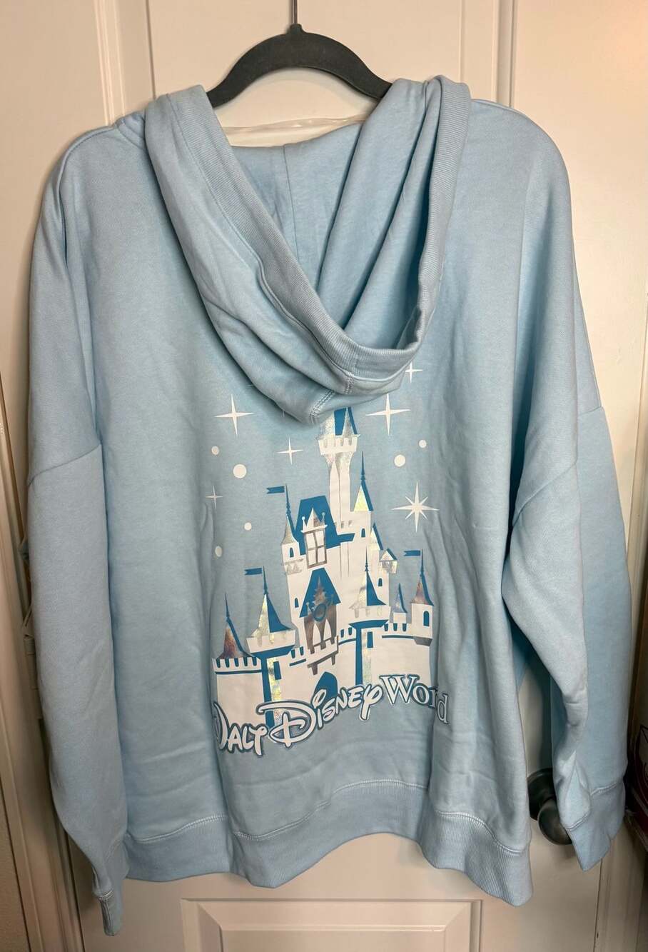 NWT Disney Walt Disney World Castle Hoodie Size L Blue